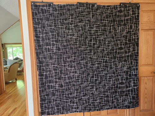 Crate & Barrel Geometry Shower Curtain or Fabric for Sewing Black 72 x 72