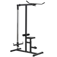 Power Tower Multi-Gym for Home Use Adjustable Seat Cable Pulleys Upper Body