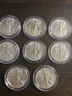 8 BU Walking Liberty Half Dollars 1941–1945 Silver 90% Brilliant luster