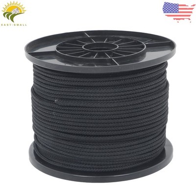 3/16'' Black Dacron Polypropylene Rope 500 Ft Spool High UV & Abrasion Resistance
