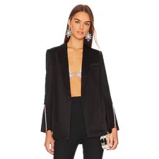 Alice Olivia Jace Embellished Shawl-Collar Oversized Blazer