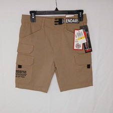 Ring of Fire Khaki Cargo Tech Shorts Flex Stretch Elastic Waist Pockets Boy's