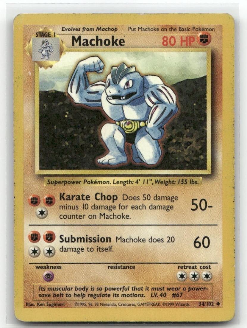 Machoke 34/102 Base Set Pokémon TCG