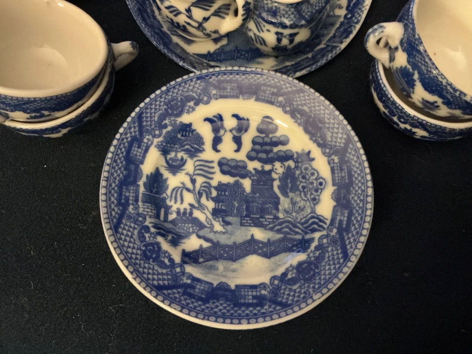 Детский чайный сервиз с узором ивы 27 штук сделано в Японии - Изображение 2 из 4