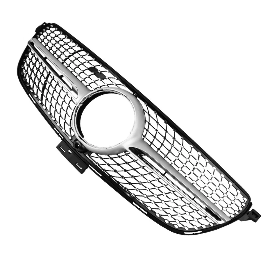 Silver Front Mesh Grille For Mercedes Benz W292 GLE350 GLE43 GLE63 2015-2019 Foto 3 de 4