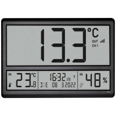 TFA Dostmann 60.4523.01 Radio Controlled Wall Clock 360mm x 235mm x