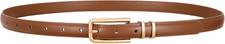 Women Skinny Leather Belt Thin Waist Belt for Women Jeans Dress Fashion Ladies B