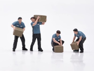 TG 1:64 Painted Figure Model Miniature Resin Diorama Courier Porter Worker Set