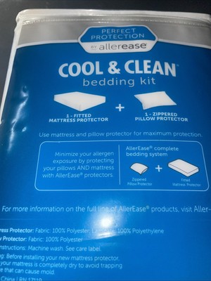 Perfect Protection By Allerease 2 Pc. Cool & Clean Bedding Kit T/TXL  NEW