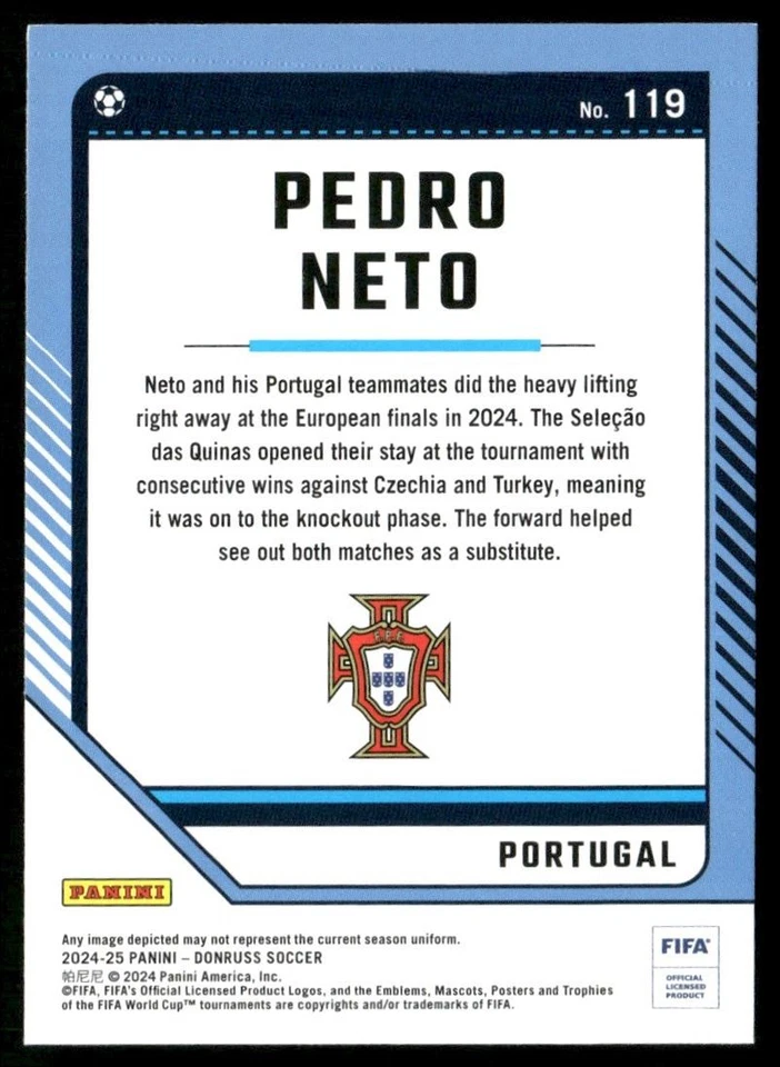 2024 DONRUSS PEDRO NETO PORTUGAL #119 - Image 2 of 2