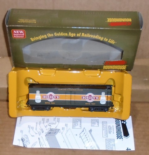 : Trenes Roundhouse HO... "Bordens Dairy 40' Wood Milk Car" en caja #84615 | Zustand: Used