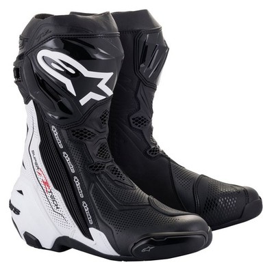 Alpinestars Supertech R Vented Boots black white Gr. 43 EU Motorradstiefel