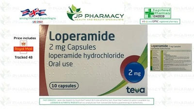 (3 Packs of 10 TEVA) Loperamide 2mg Caps - For Sudden Acute Diarrhoea | IBS