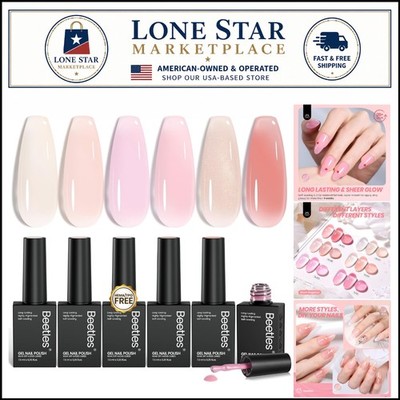 Buildable Nude Pink Jelly Gel Nail Polish Set - Perfect for French Nail Art