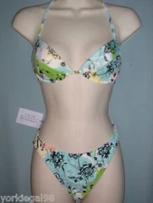 Christian La Croix Size 44 / Misses 8 Multicolored Floral Print Bikini NWT