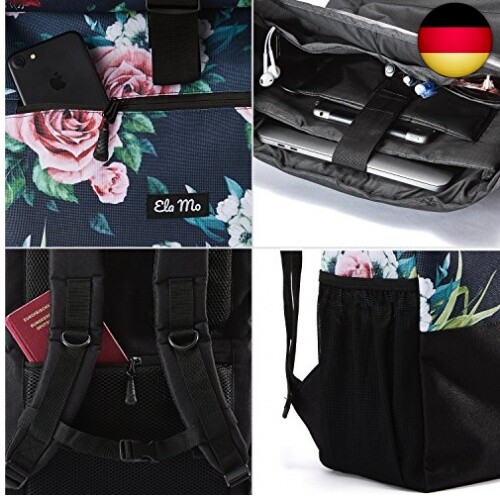 Ela Mo's Rucksack Damen Schön und Durchdacht für Uni Reisen