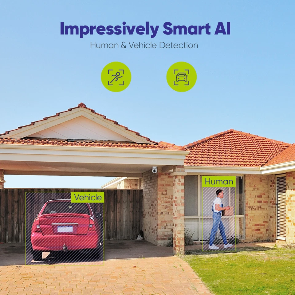 Sistema de cámara de seguridad SANNCE 8CH 4K NVR 8MP POE PT seguimiento automático audio bidireccional Foto 3 de 4