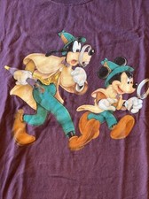 Mickey Mouse Pluto Detectives Donald Duck Finger Print Graphic T Shirt Size L