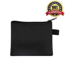 Black Soft Men Women Card Coin Key holder ZIP Genuine Nylon Wallet Pouch Bag