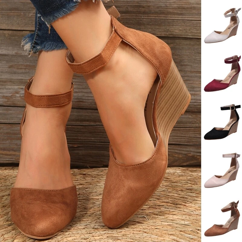 Womens suede wedges sale