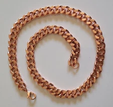 Pure Solid Copper Cuban Curb Chain Link 158gr Heavy 12mm 24" Chunky Necklace