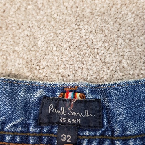 Paul Smith Mens Jeans 32x33 Blue Regular Straight Denim Button Fly W32 L33 - Picture 6 of 14