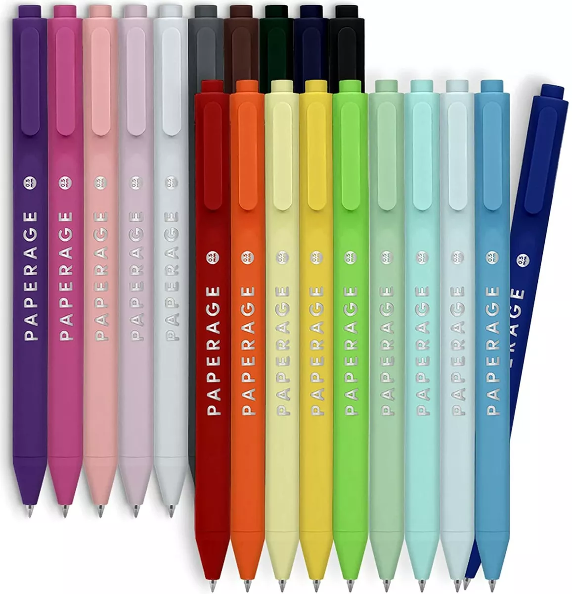 Gel Pen With Retractable Extra Fine Point (0.5mm), 20 Colored Pen Set for  Bullet