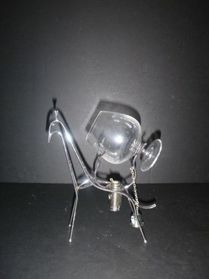 vintage italy mcm horse donkey mid century brandy snifter warmer silver plate ebay