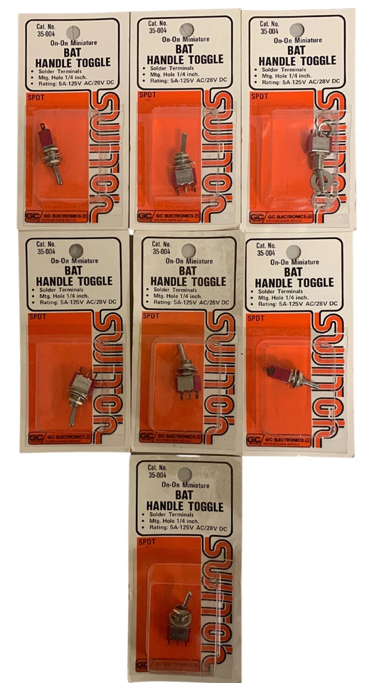 NUEVO LOTE DE 9 GC Electronics Mini Bat Handle Palanca Sw 5A 120V 35-012 y 35-004 Foto 2 de 4