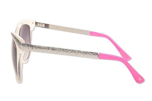Ladies Betsey Johnson Cat-Eye Sunglasses Clear Silver Gradient - Picture 3 of 4