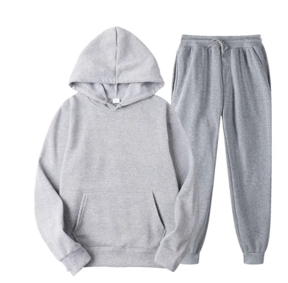 Ensemble surv tement jogging pantalon sweat capuche gris noir