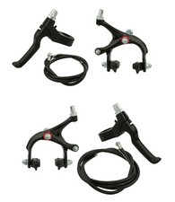 Set freni in lega ALTALINE 570a ANTERIORI E POSTERIORI NERI INGRANAGGI FISSI BICI PISTA ROADBIKE