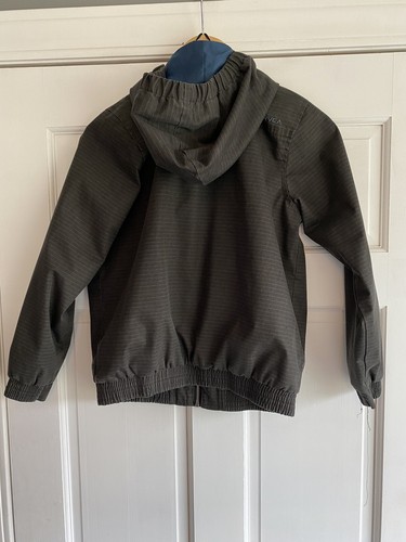 AV41 RVCA Jacket Hooded Bomber Gray Black Striped Boys Medium - Picture 3 of 3