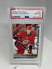 2018 Upper Deck - Young Guns #451 Andrei Svechnikov PSA 10 Rookie RC