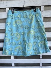 Vtg Tommy Hilfiger Size 10 Turquoise Green Paisley Print A Line Skirt Cotton Y2K