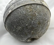 Vintage Aluminum Buoy Fishing Ball Float Nautical PS Trawl Products - England