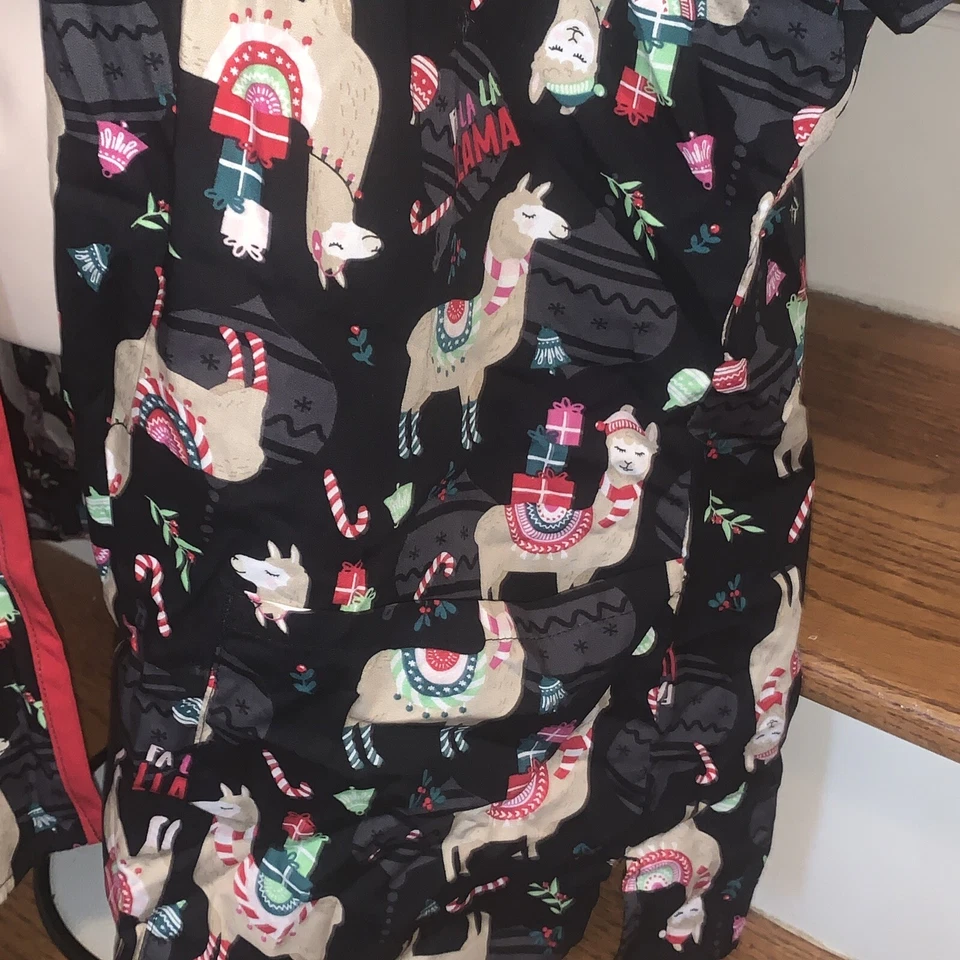 Zoe Chloe Scrub Jacket Scrubs Lab Coat Christmas Alpaca Llama Size 2XL  💗185 - Image 3 of 4