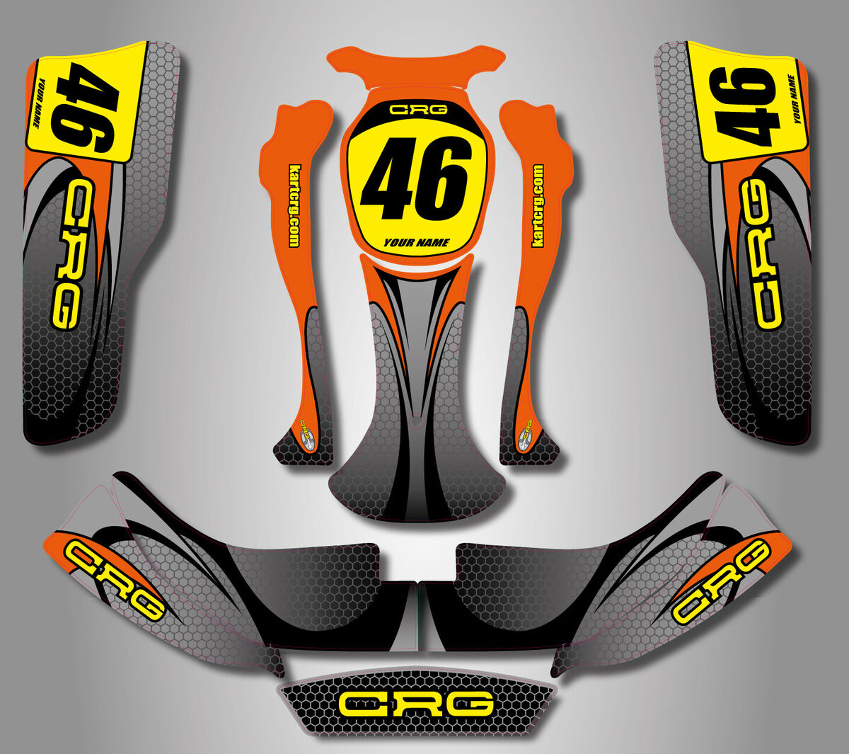 Kit de adesivos CRG 06 kart personalizado completo KART ART ESTILO