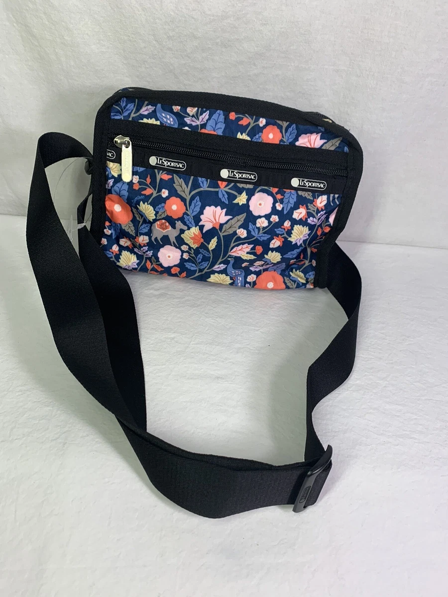 NWT LeSportsac Gabrielle Black White Heart Medium Box Crossbody W/Trolley  Sleeve