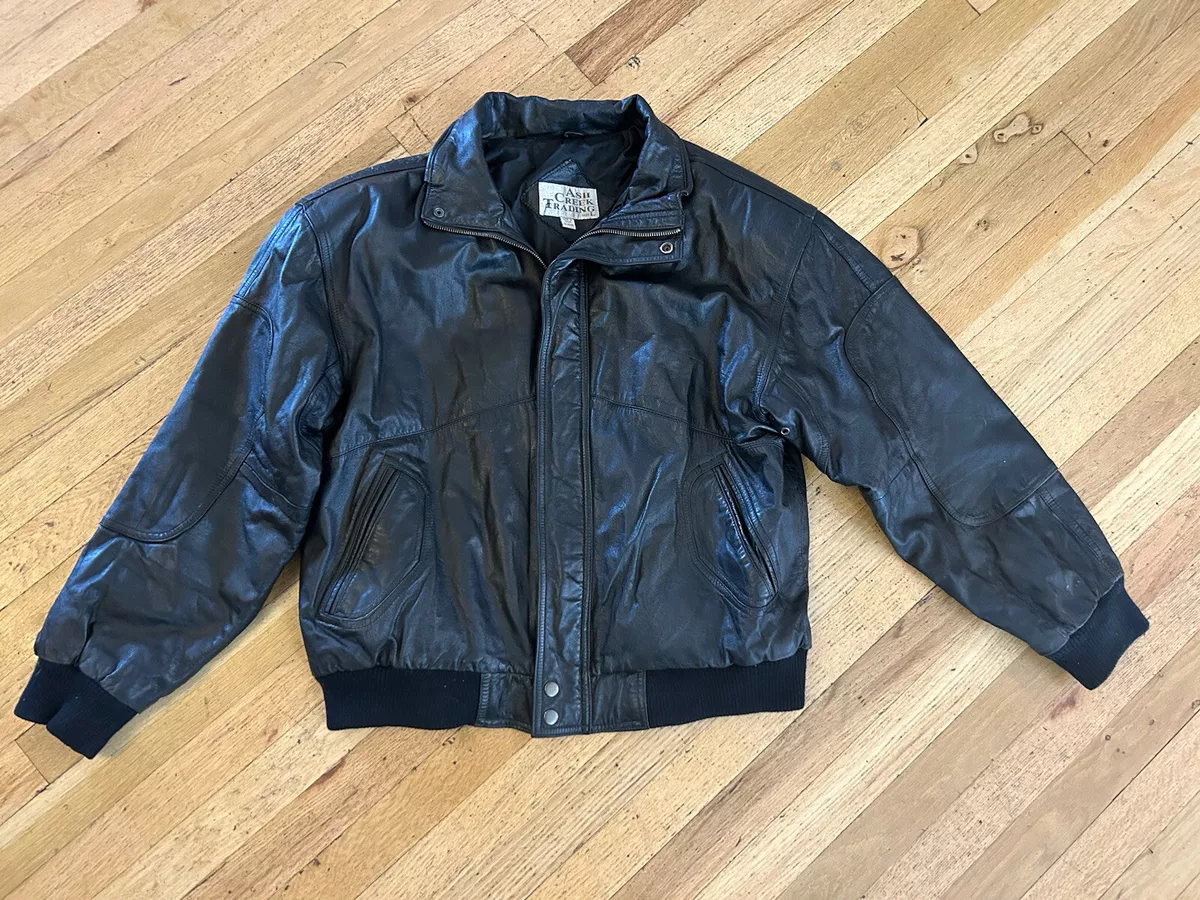 Leather bomber cheap jacket ebay