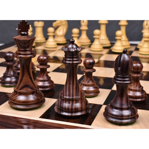 3.9" Exclusive Alban Staunton Chess Pieces Only set - Triple Weighted Rose Wood - Picture 6 of 12