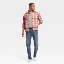 NWT Goodfellow  Co Mens L Tall Multicolor Heavyweight Flannel Button-Down Shirt