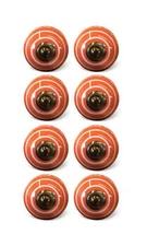 1.5 X 1.5 X 1.5 Bronze White And Orange  Knobs 8 Pack