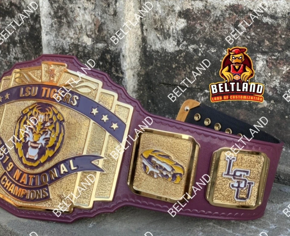 Cinturón Campeonato Nacional LSU Tigres Tamaño Adulto Hecho en Zinc 2mm 4mm Foto 4 de 4