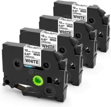 4 Pack Compatible Label Tape for Brother P Touch Label Maker Tape TZe 231 12mm