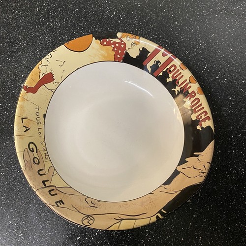 Sango 95 Cabaret 7.5” Oval Serving Bowl Moulin Rouge La Goulue Tous Les Soirs - Picture 5 of 7