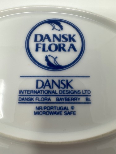 Vintage Dansk Flora Bayberry Blue/White Serving Platter 16" Dia. Portugal - Picture 3 of 4