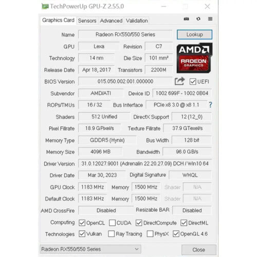 SOYO Graphics Card AMD GPU Radeon RX 550 4G GDDR5 128Bit RX550 PCI-E 3.0 New - Picture 6 of 12