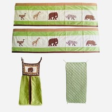 Bean Sprout Safari 3pc set Diaper Stacker, 2 valance  Changing Pad BabiesRUs.