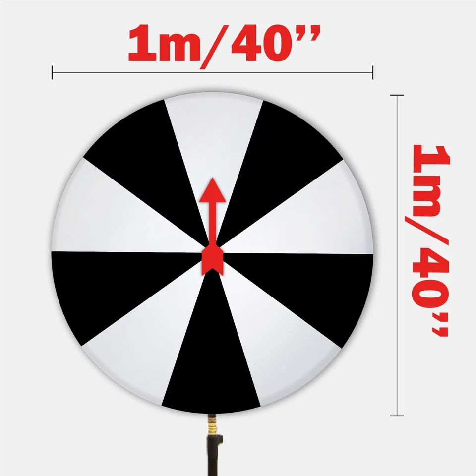 Extra Large 1 m Prize Wheel, Lucky Spin, Black and White, Liquid Chalk writable - image 3 of 4
